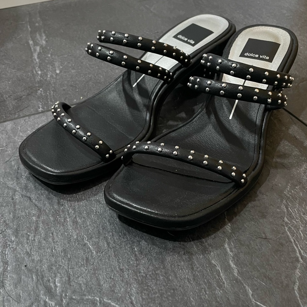 Dolce Vita Black Studded Sandals